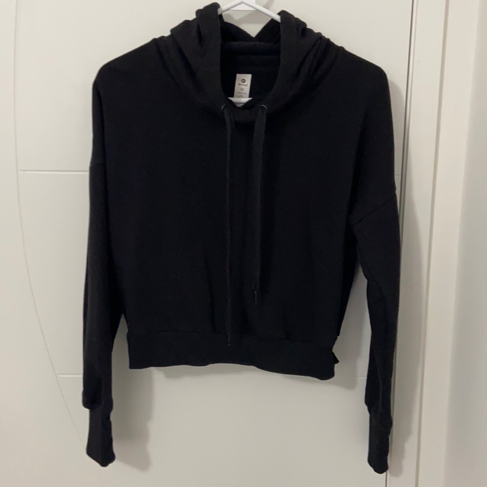 Cropped black hoodie